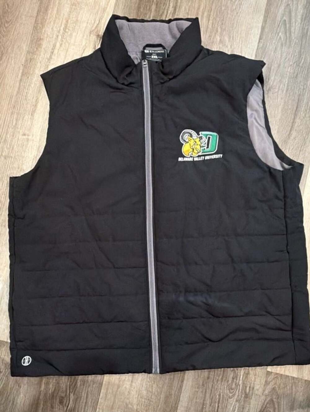 Holloway Delaware Valley University Vest Size 2XL Black Puffer Full Zip